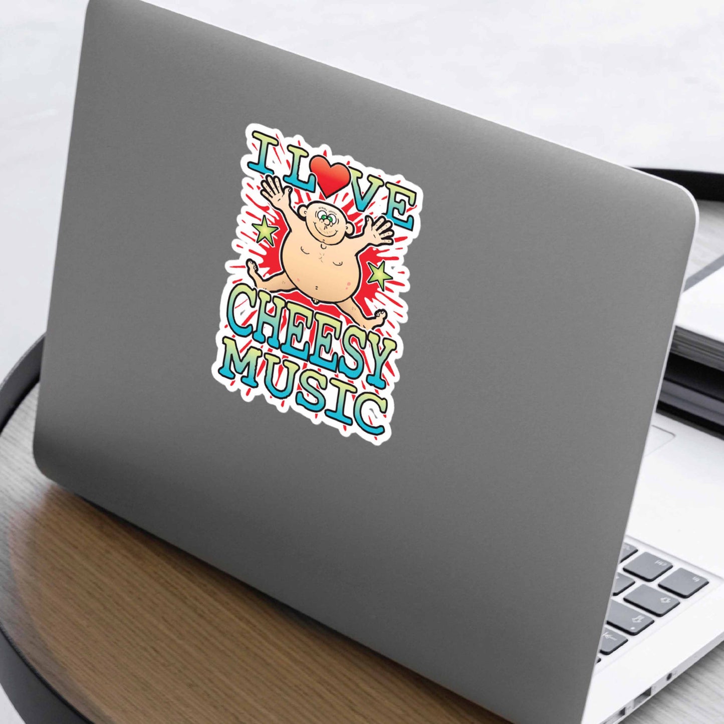 Cheesy Music Vinyl Kiss-Cut Sticker / 14 x 10cm
