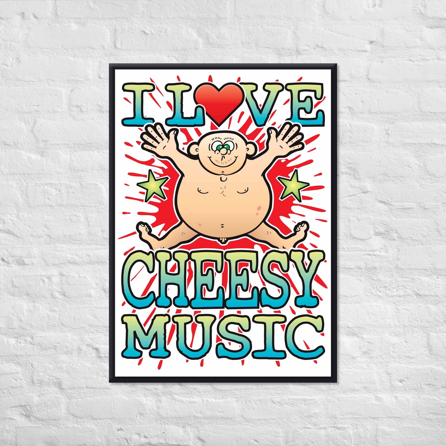 Cheesy Music 50x70cm Wall Art / Love Music Poster