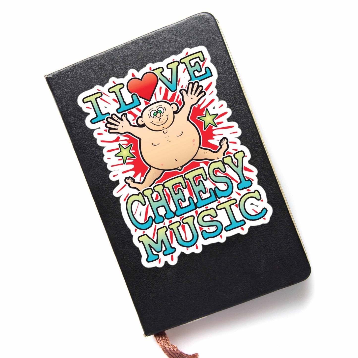 Cheesy Music Vinyl Kiss-Cut Sticker / 14 x 10cm