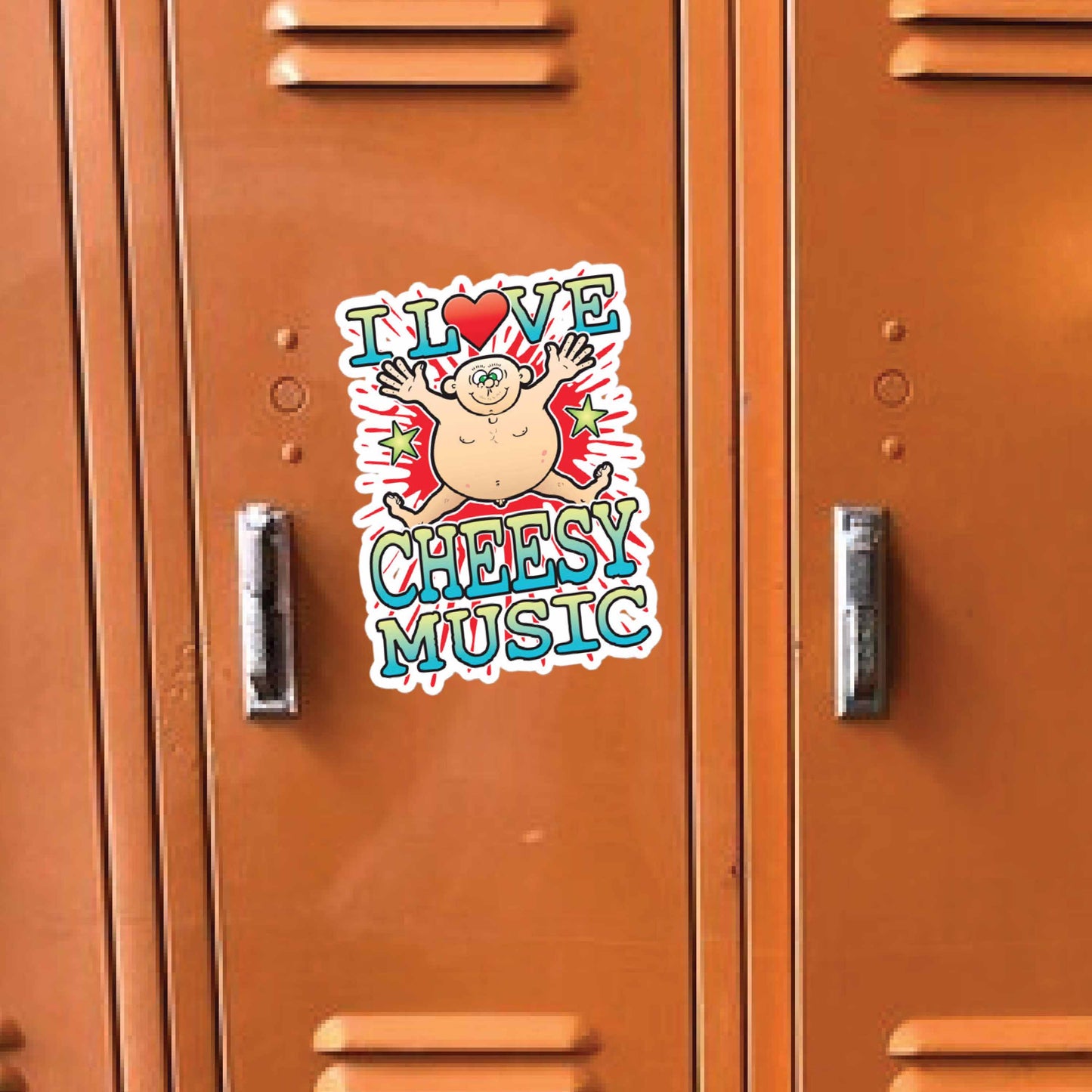 Cheesy Music Vinyl Kiss-Cut Sticker / 14 x 10cm