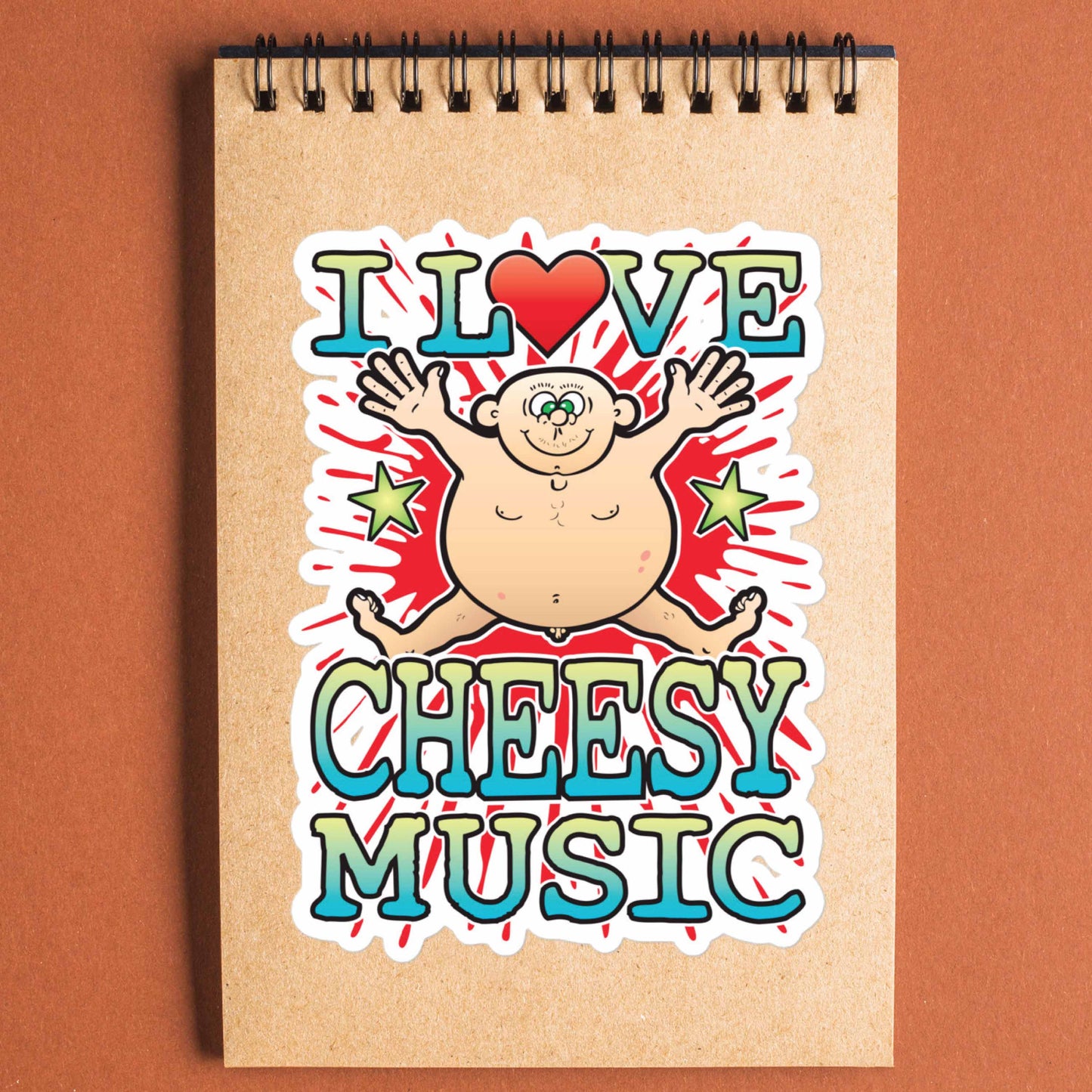 Cheesy Music Vinyl Kiss-Cut Sticker / 14 x 10cm