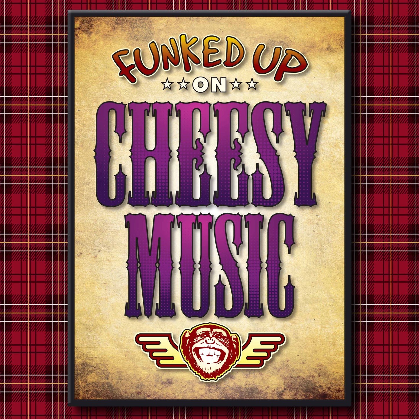 Cheesy Music Art Print / Poster / Birthday Card / Greetings Card