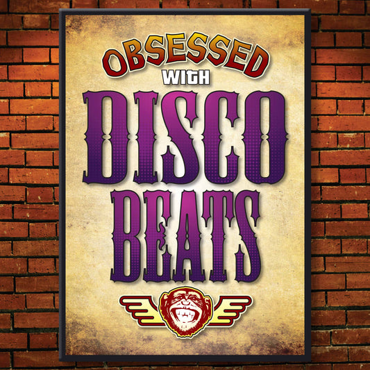 Disco Beats - Obsessed Art Poster + Birthday / Greetings Card