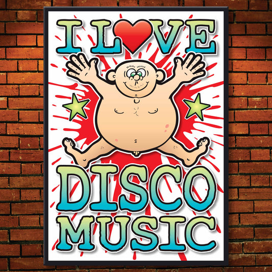 Disco Music Art Print / Love Music Poster / Wall Décor / Rock Guru