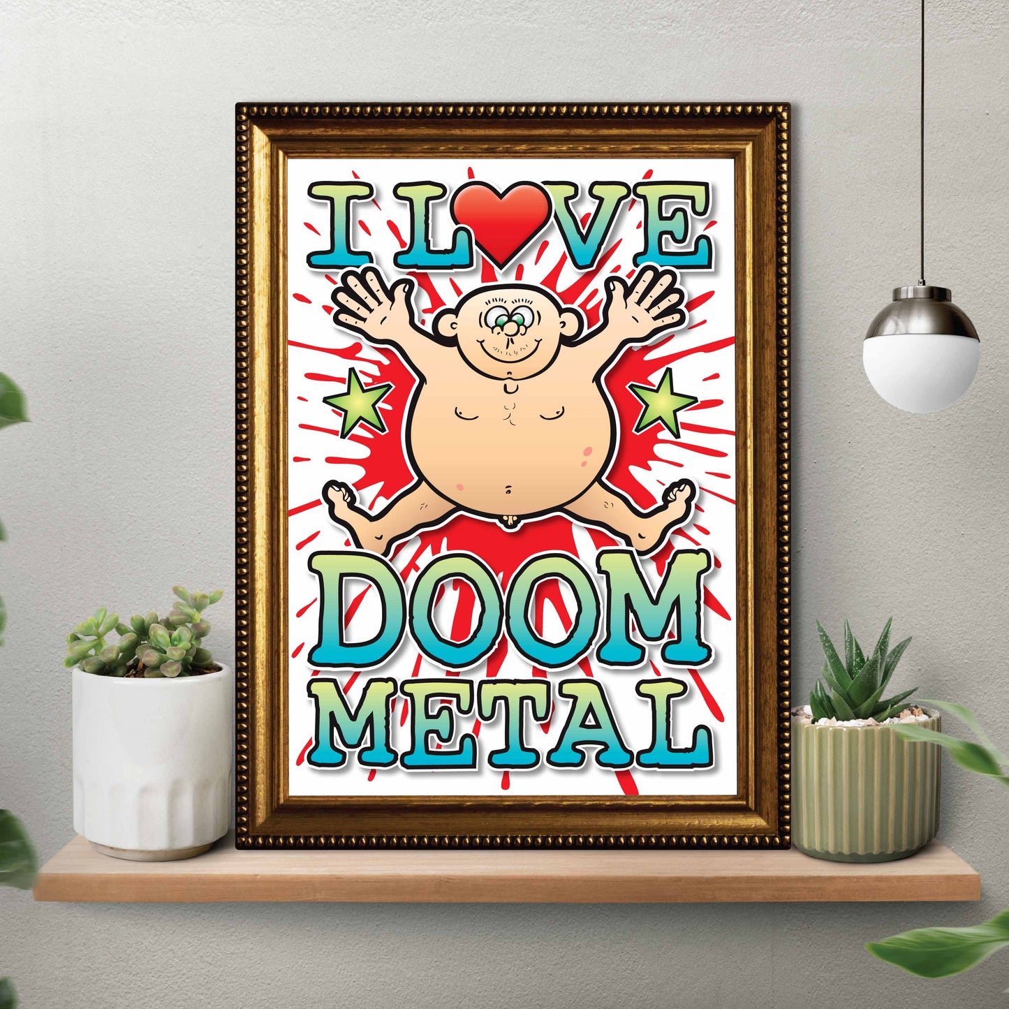 Doom Metal Art Print / Love Music Poster / Wall Décor / Rock Guru