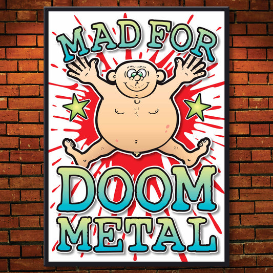 Doom Metal Art Print / Mad For Music Poster / Wall Décor