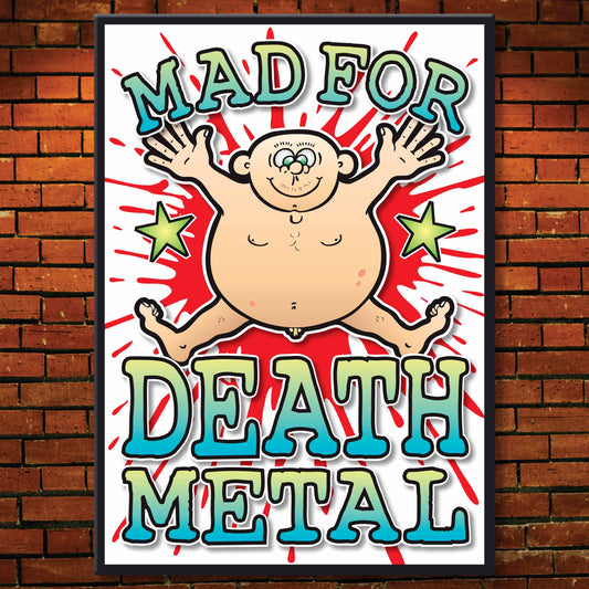 Death Metal Art Print / Mad For Music Poster / Wall Décor