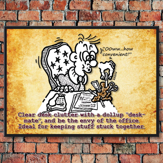 Deluxe Executive Desk Organizer Cartoon Art Print