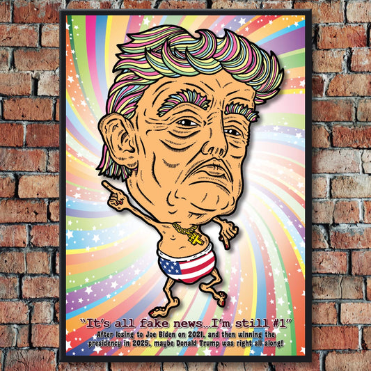 Donald Trump Disco Dancing In His Undies Art Print