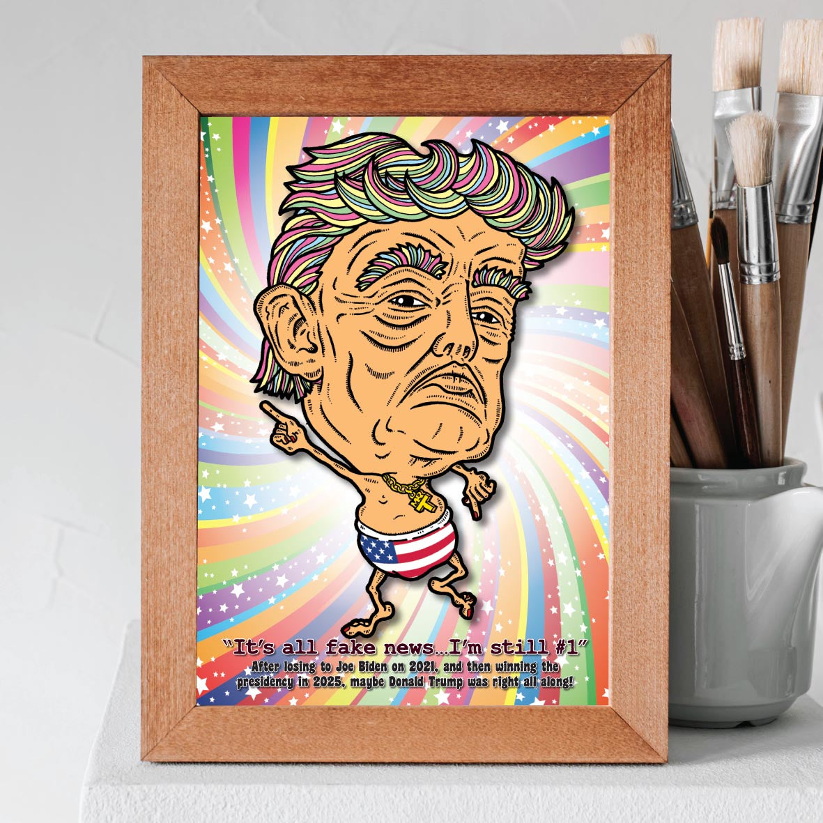 Donald Trump Disco Dancing In His Undies Art Print