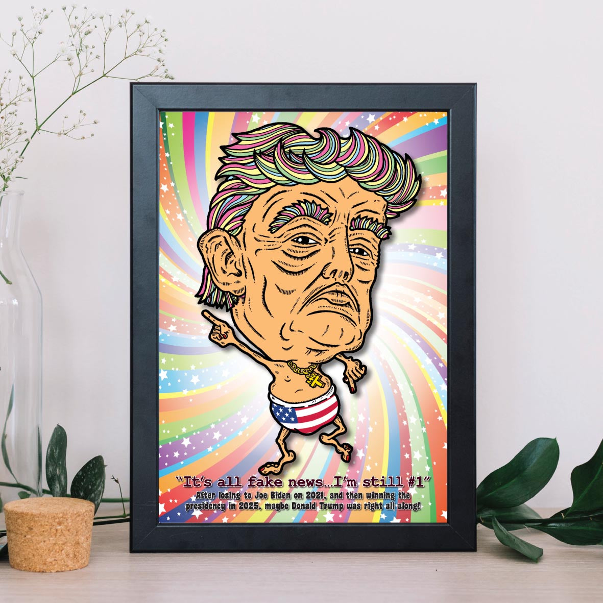 Donald Trump Disco Dancing In His Undies Art Print