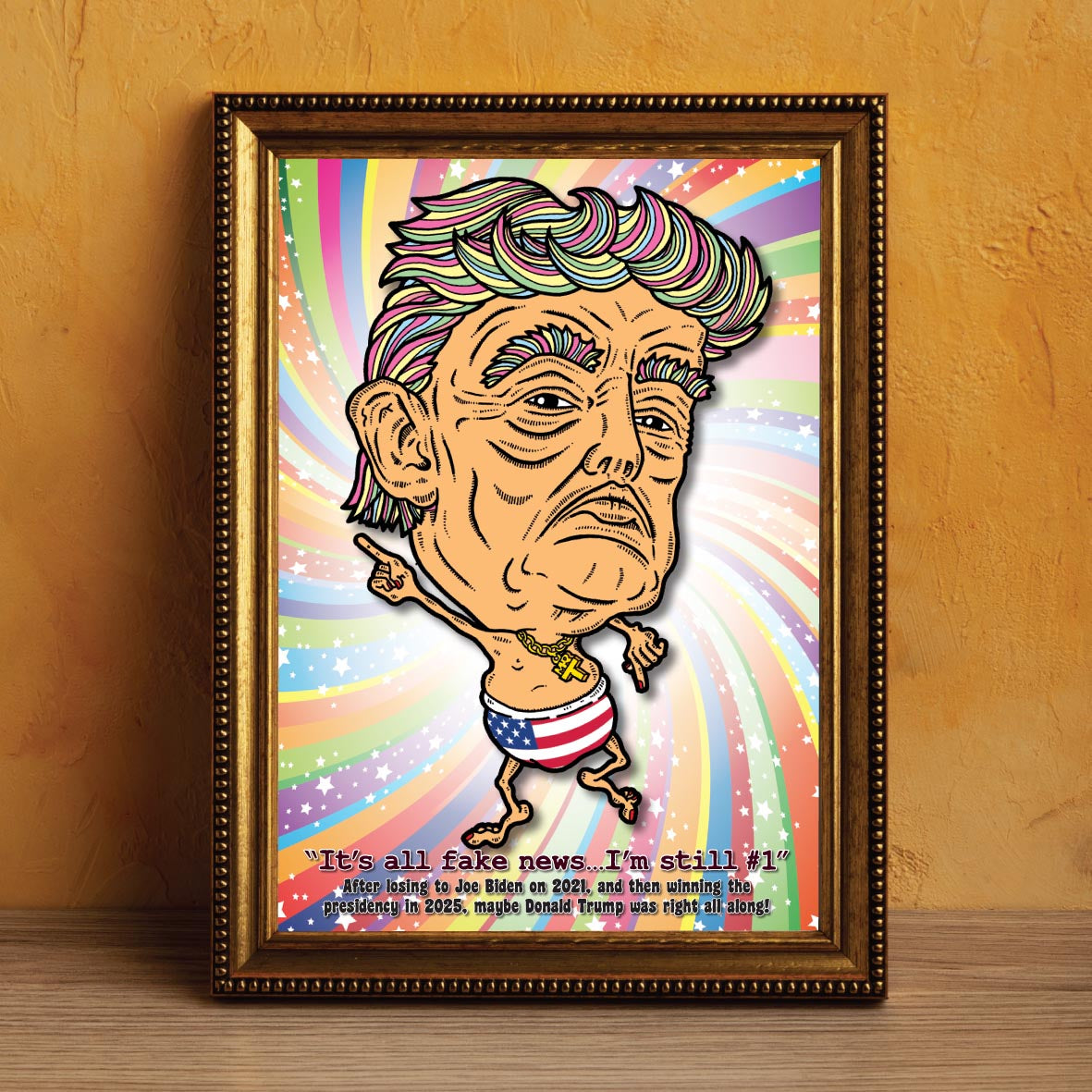 Donald Trump Disco Dancing In His Undies Art Print