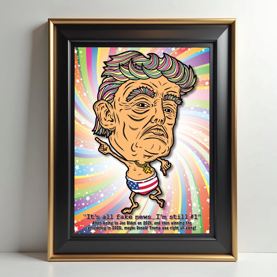 Donald Trump Disco Dancing In His Undies Art Print