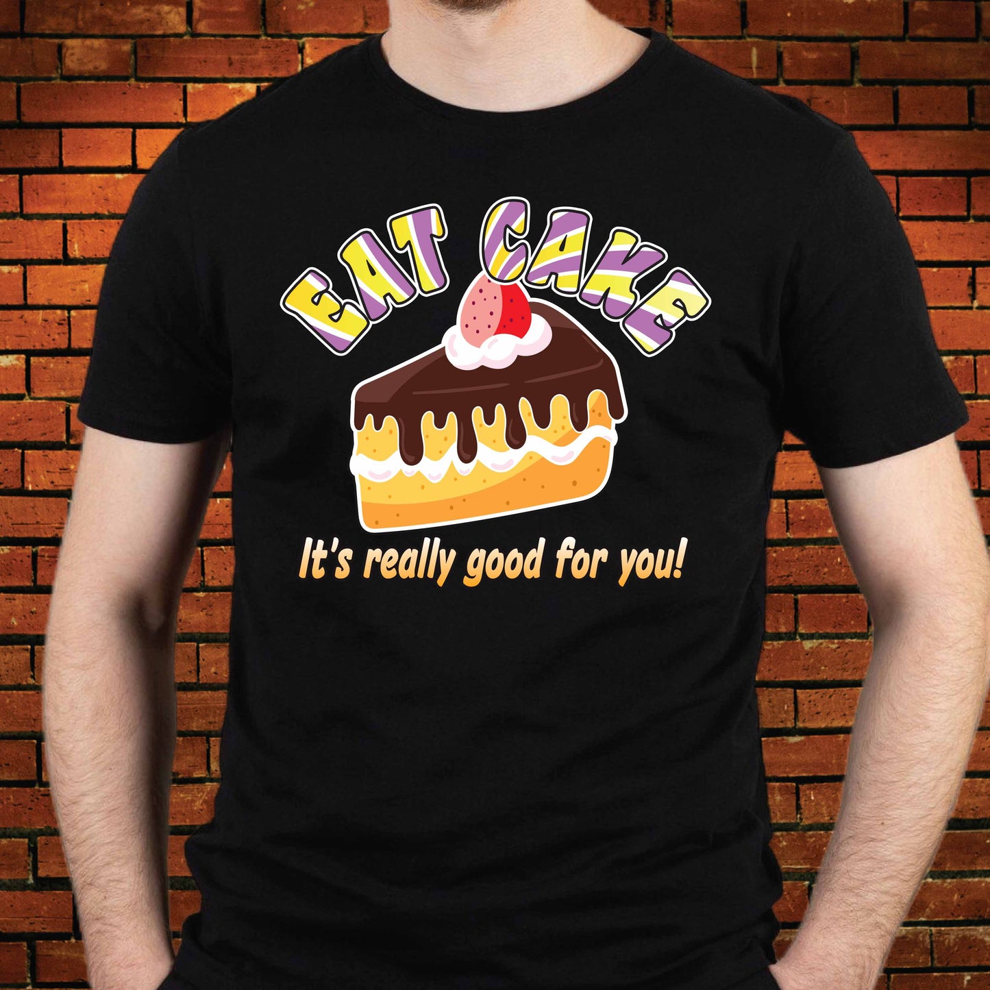 Eat Cake Funny Cotton T-Shirt
