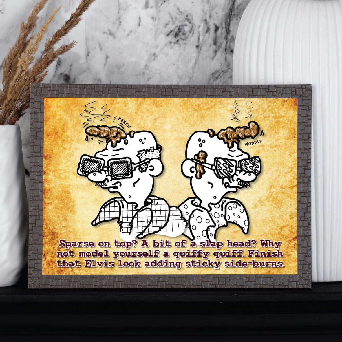 Elvis Tribute Look Cartoon Art Print