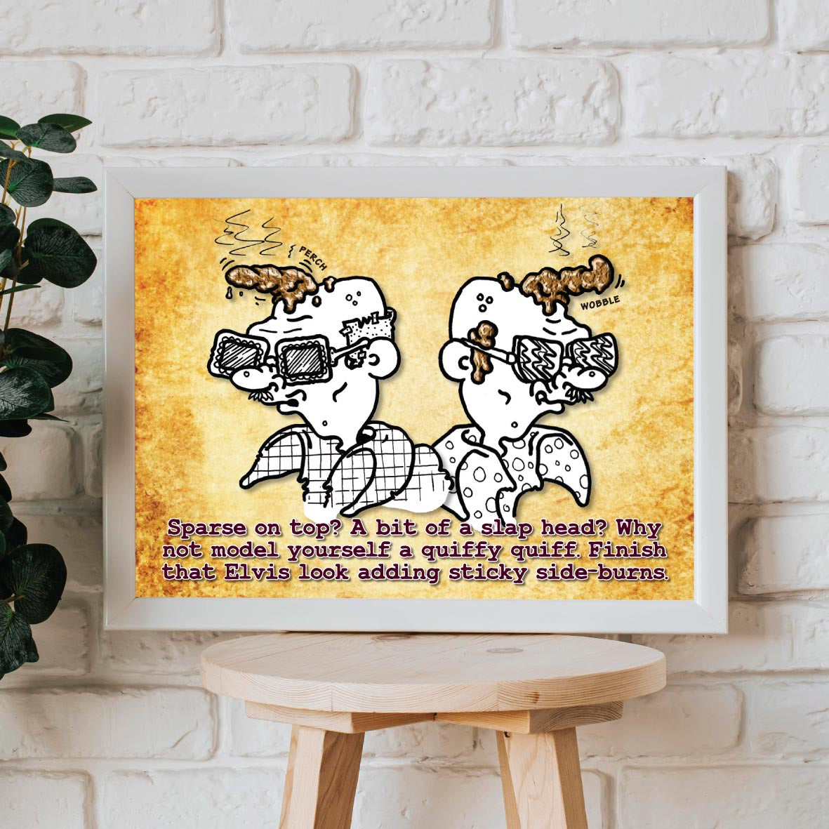 Elvis Tribute Look Cartoon Art Print