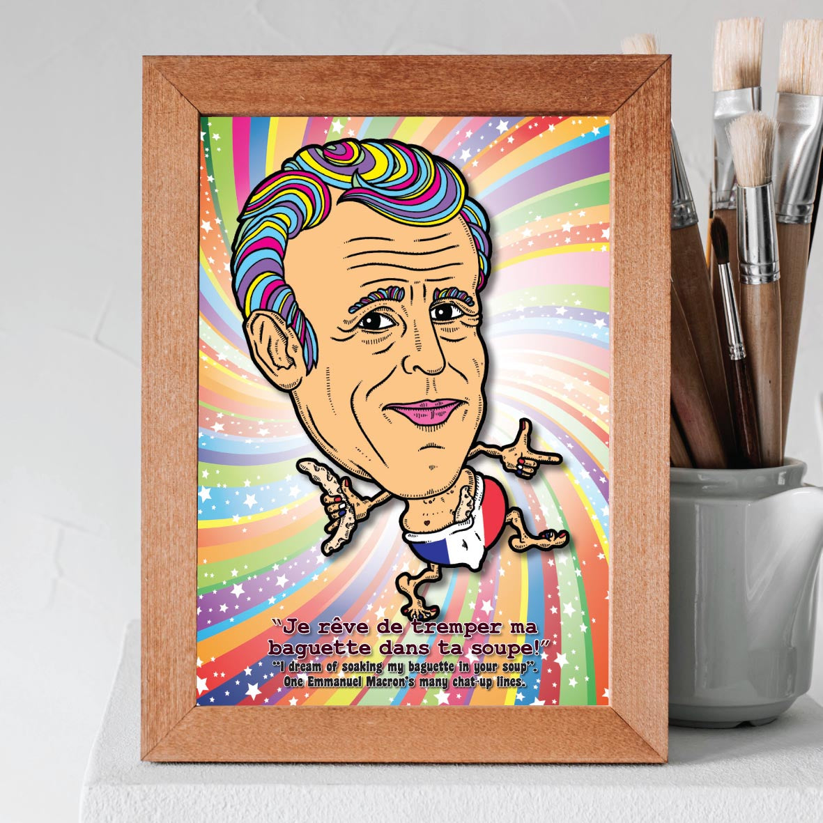 Emmanuel Macron's Hot Baguette Dance Art Print