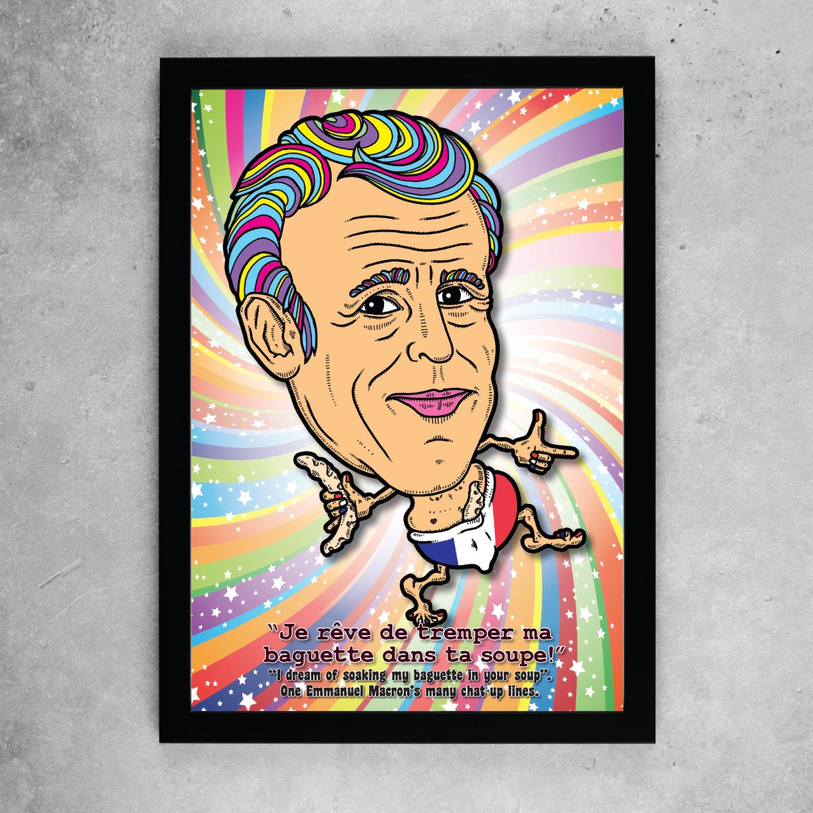 Emmanuel Macron's Hot Baguette Dance Art Print