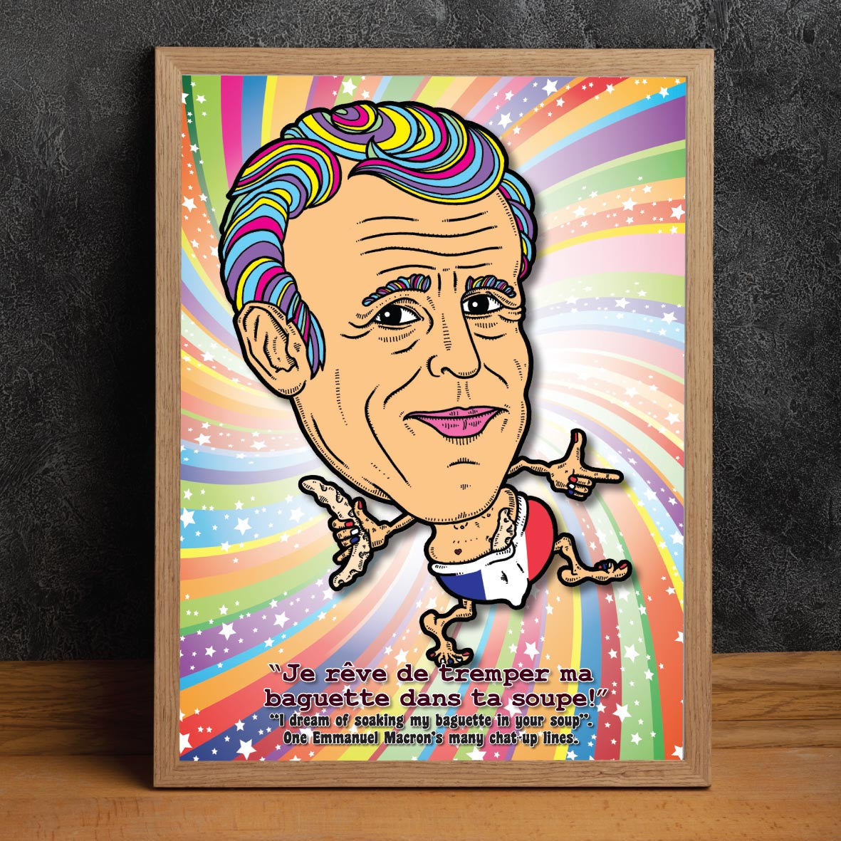 Emmanuel Macron's Hot Baguette Dance Art Print