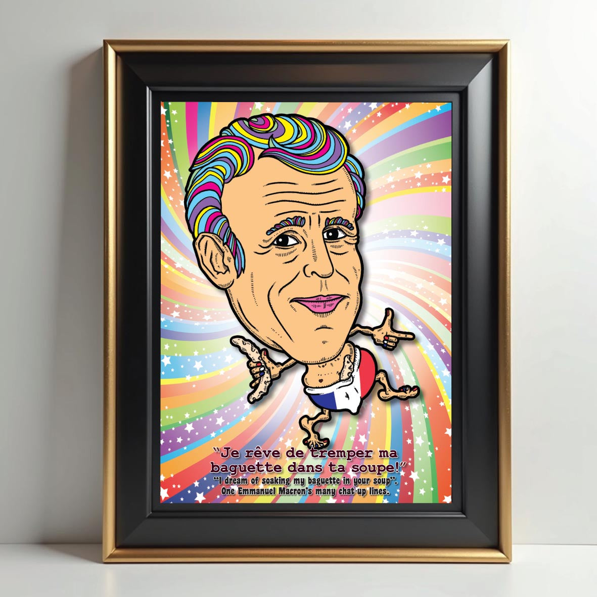 Emmanuel Macron's Hot Baguette Dance Art Print