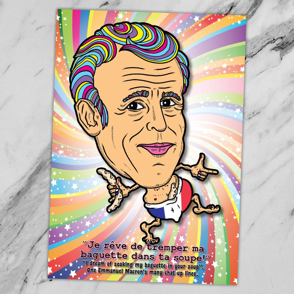Emmanuel Macron's Hot Baguette Dance Art Print