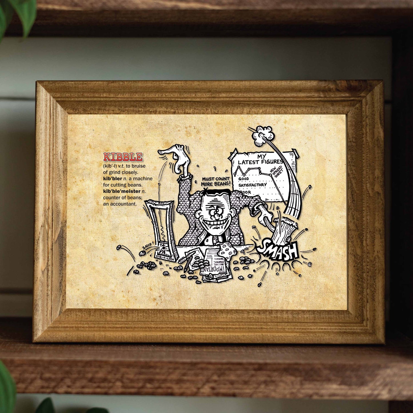 Kibble Cartoon Art Print