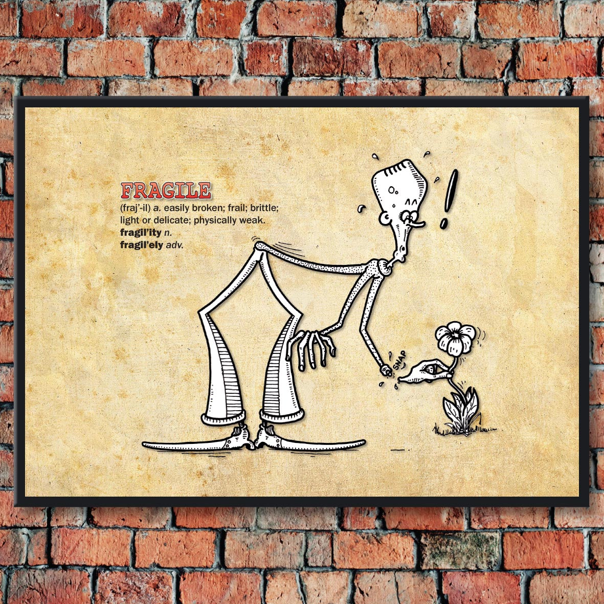 Fragile Cartoon Art Print