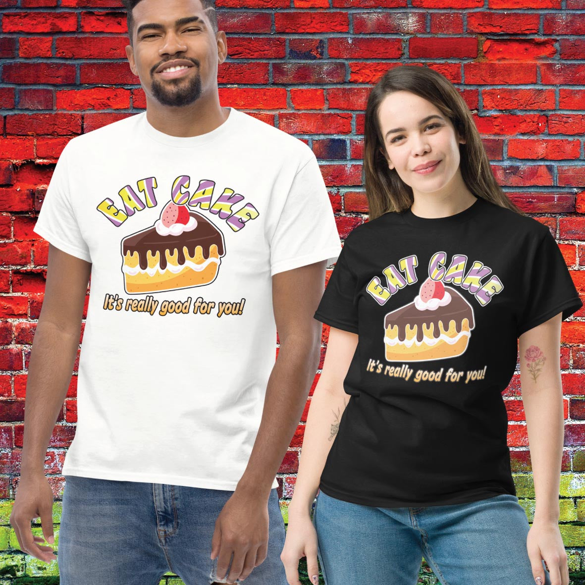 Eat Cake Funny Slogan Unisex Tee