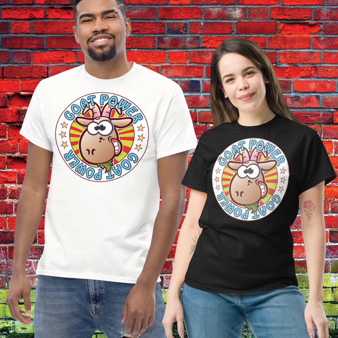 Goat Power Funny Slogan Unisex Tee