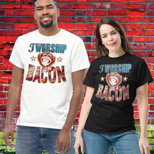 Worship Bacon Funny Slogan Unisex Tee