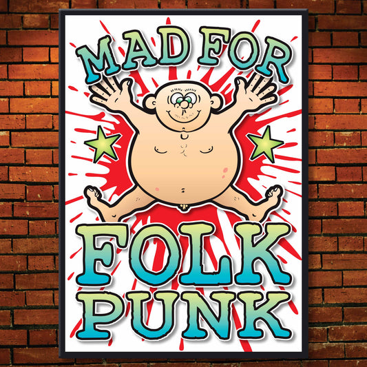 Folk Punk Art Print / Mad For Music Poster / Wall Décor