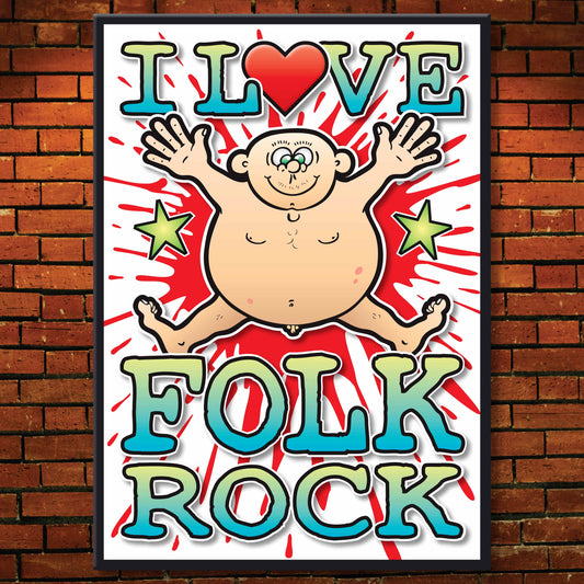 Folk Rock Art Print / Love Music Poster / Wall Décor / Rock Guru