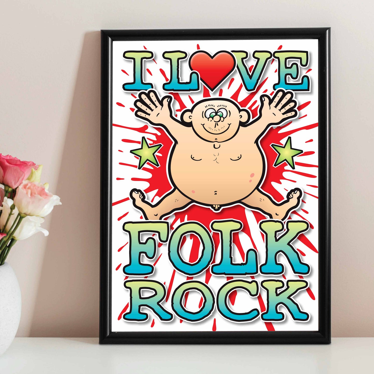 Folk Rock Art Print / Love Music Poster / Wall Décor / Rock Guru