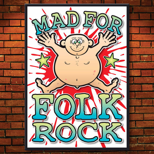 Folk Rock Art Print / Mad For Music Poster / Wall Décor
