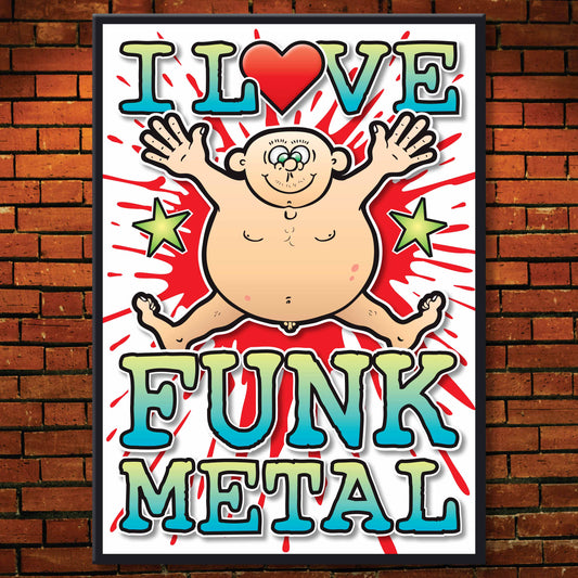 Funk Metal Art Print / Love Music Poster / Wall Décor / Rock Guru
