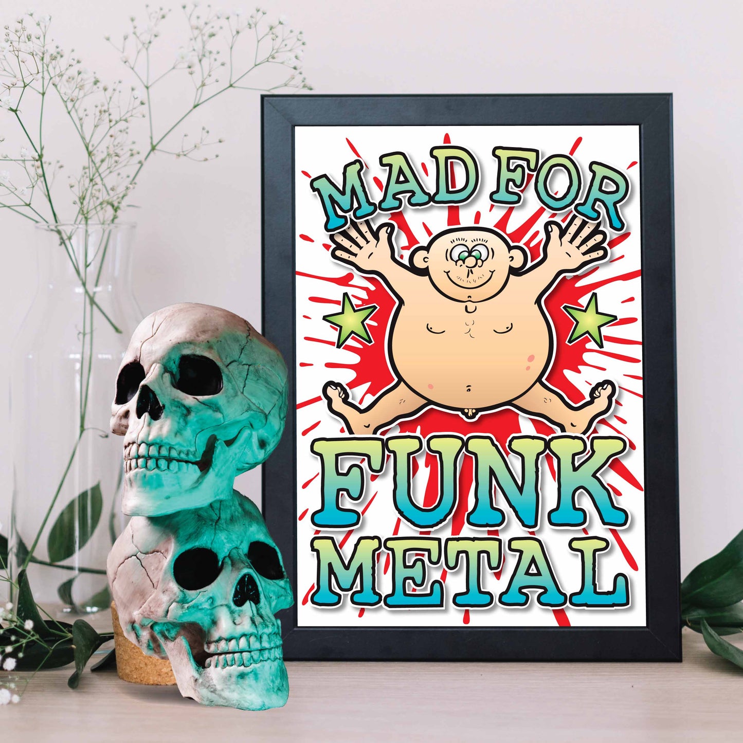 Funk Metal Art Print / Mad For Music Poster / Wall Décor