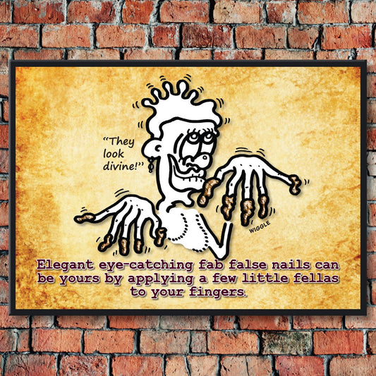 Fab False Finger Nails Cartoon Art Print