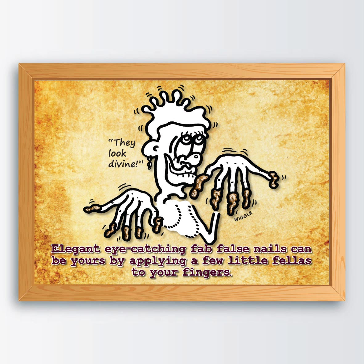 Fab False Finger Nails Cartoon Art Print