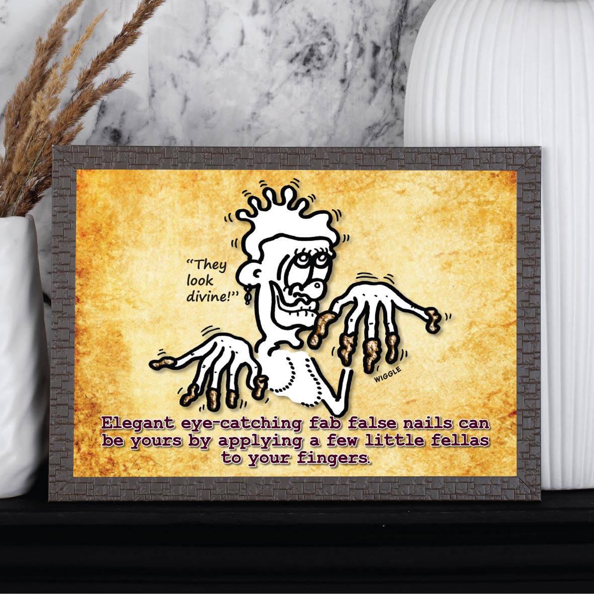 Fab False Finger Nails Cartoon Art Print