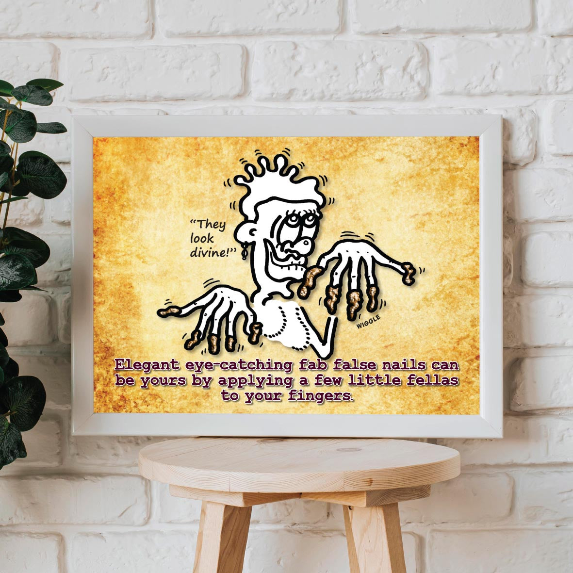 Fab False Finger Nails Cartoon Art Print