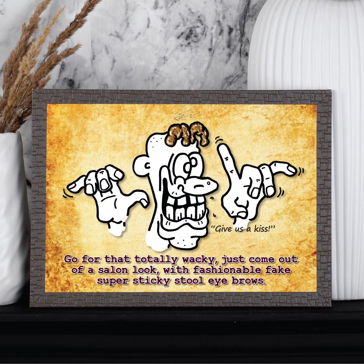 Freaky Fake Eye Brows Cartoon Art Print
