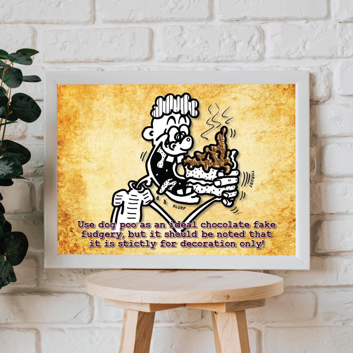 Fake Cake Fudge Cartoon Art Print