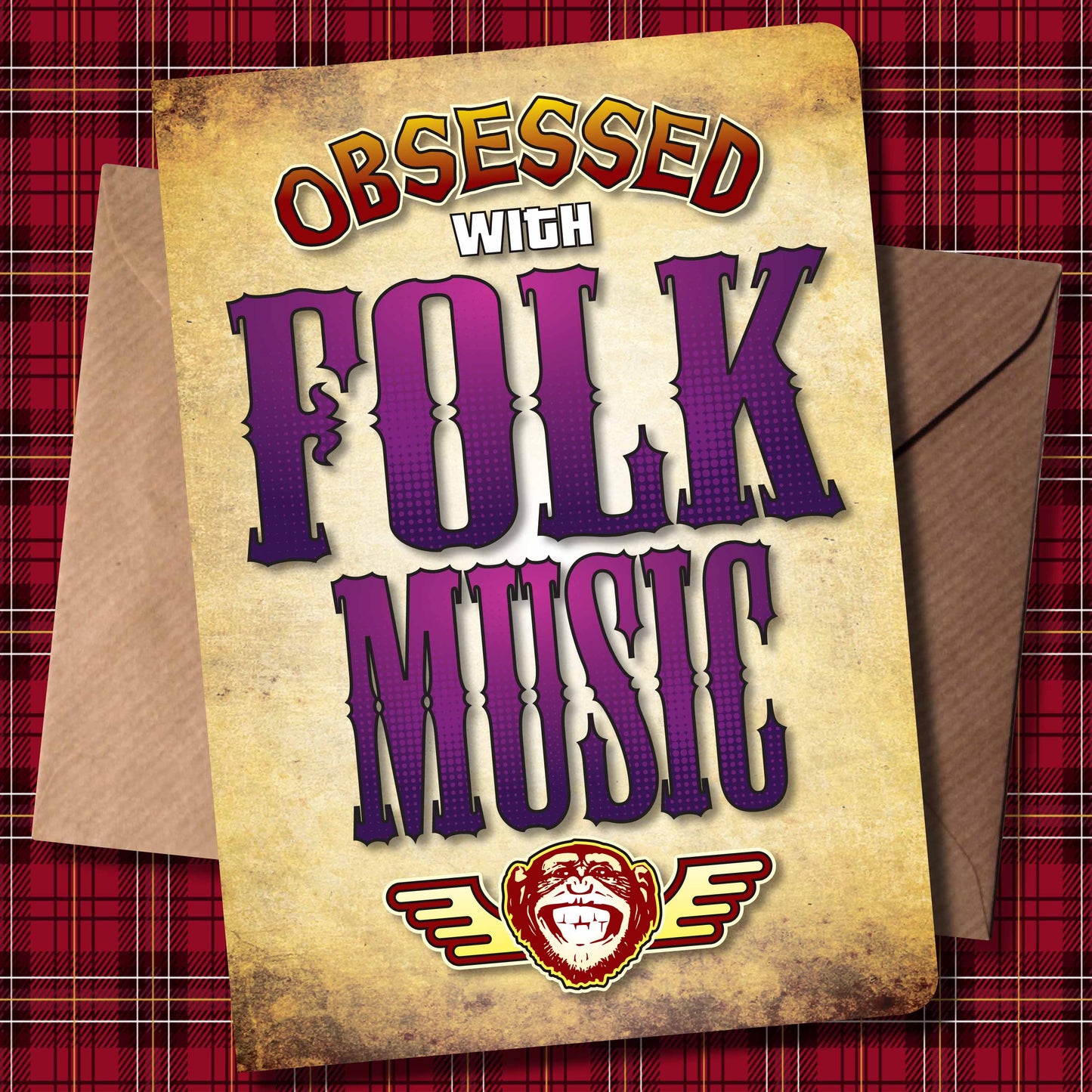Folk Music - Obsessed Art Poster + Birthday / Greetings Card