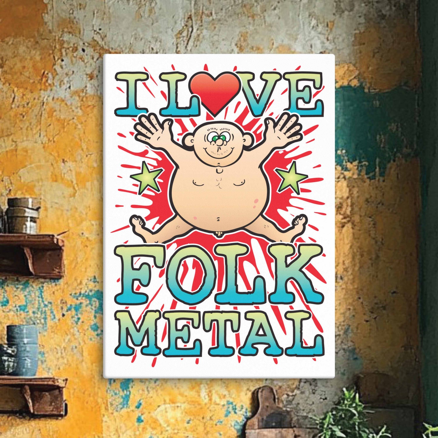 Folk Metal 51x71cm Canvas Print