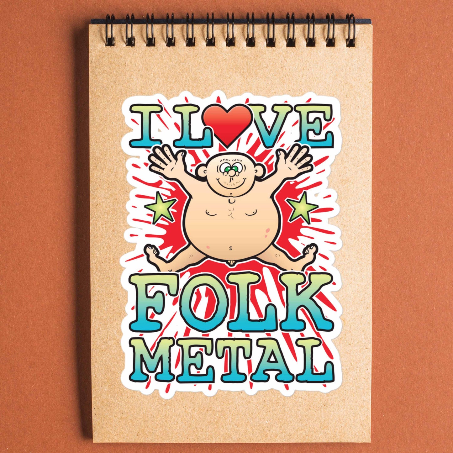 Folk Metal Vinyl Kiss-Cut Sticker / 14 x 10cm