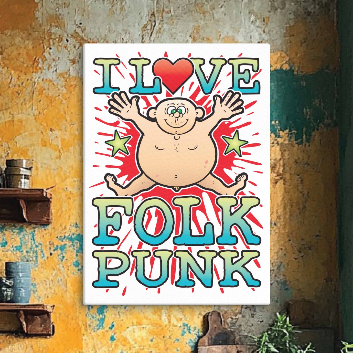 Folk Punk 51x71cm Canvas Print