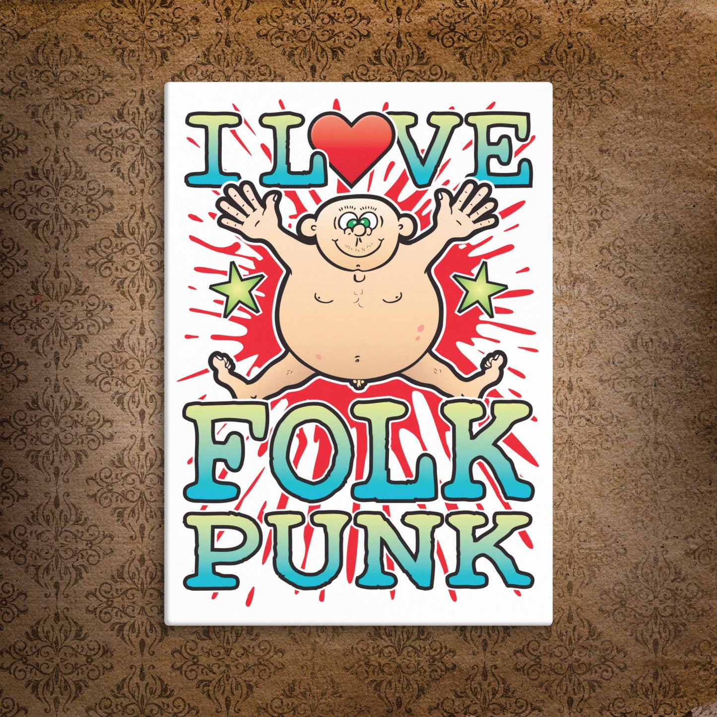 Folk Punk Canvas Print 30x40cm