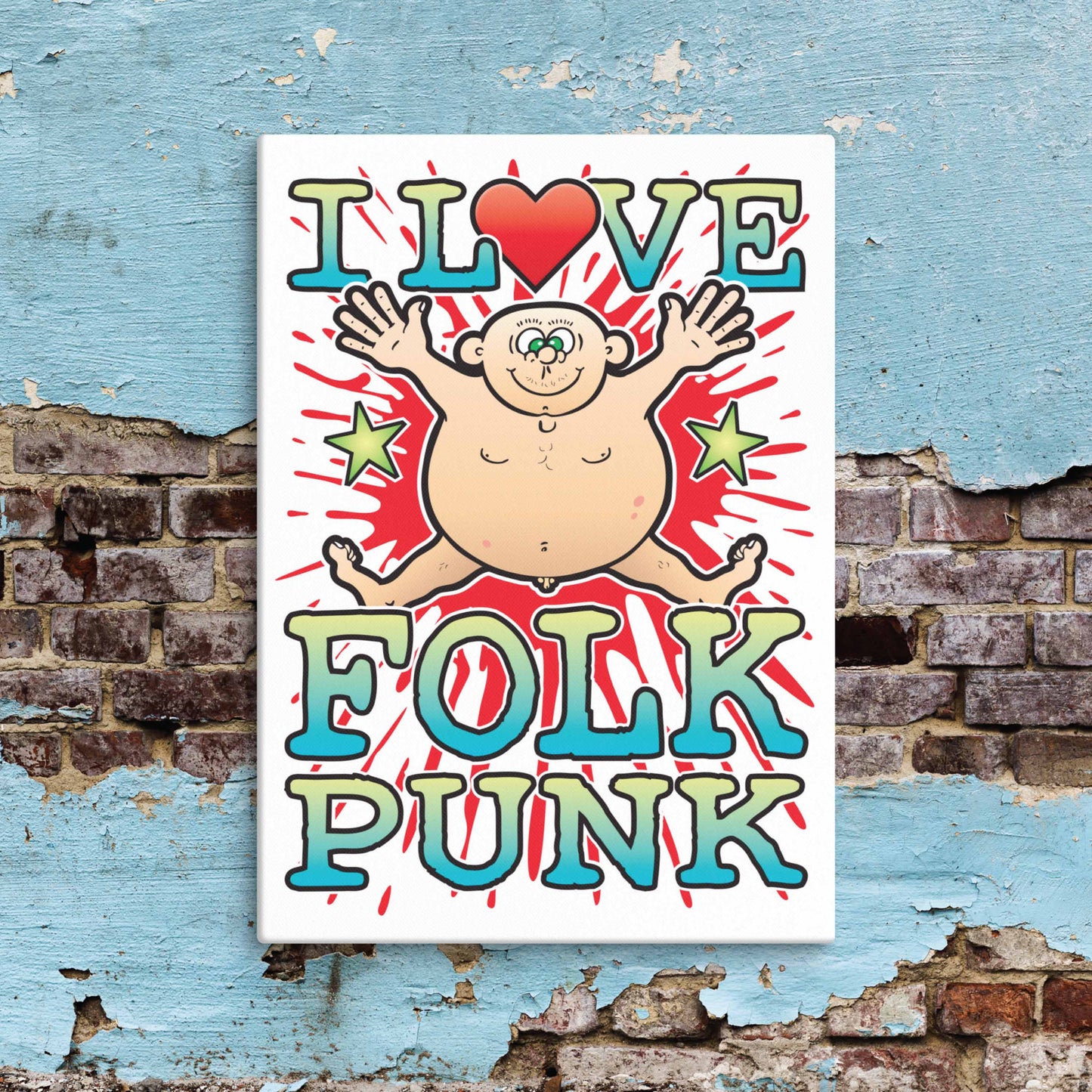 Folk Punk Canvas Print 30x40cm