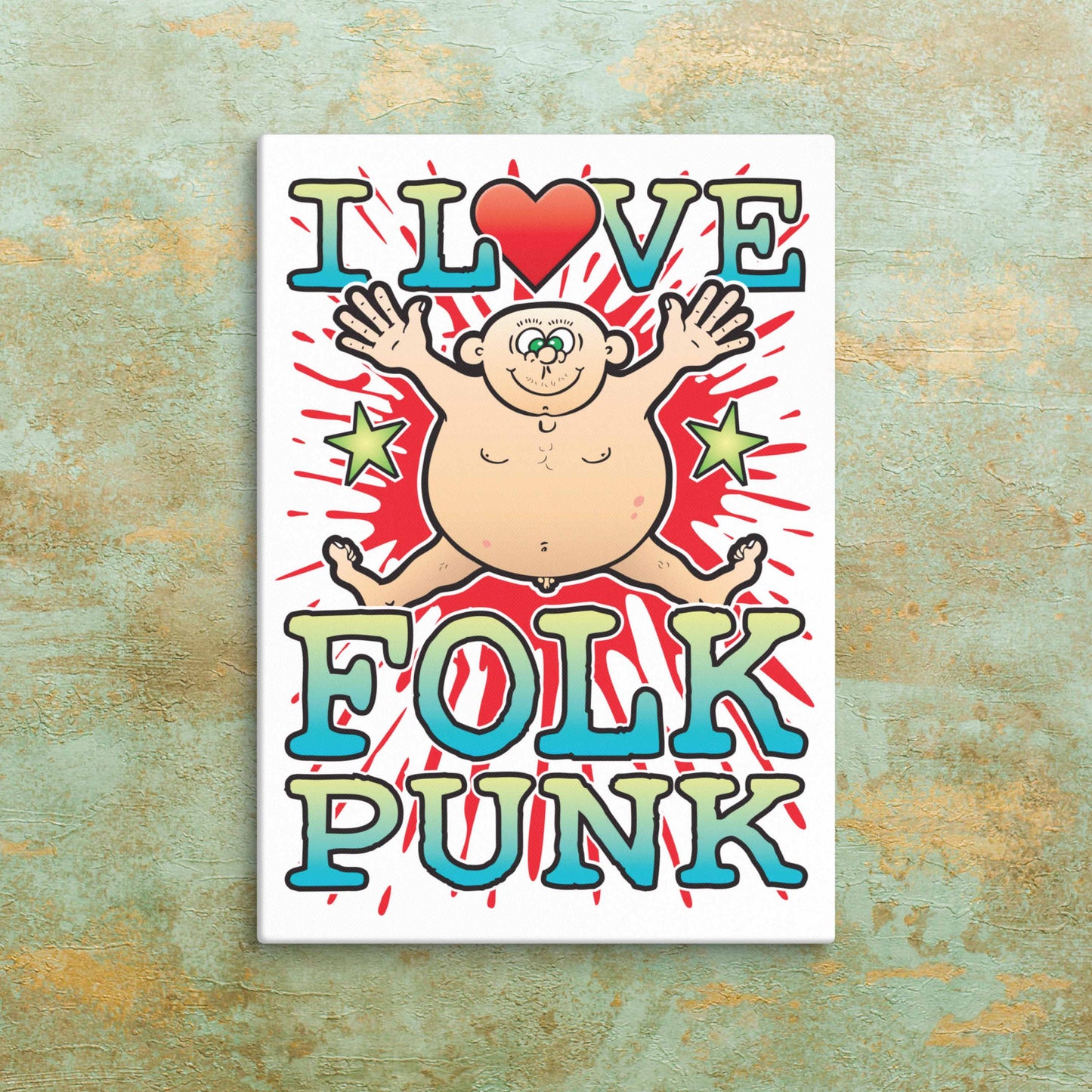 Folk Punk Canvas Print 30x40cm