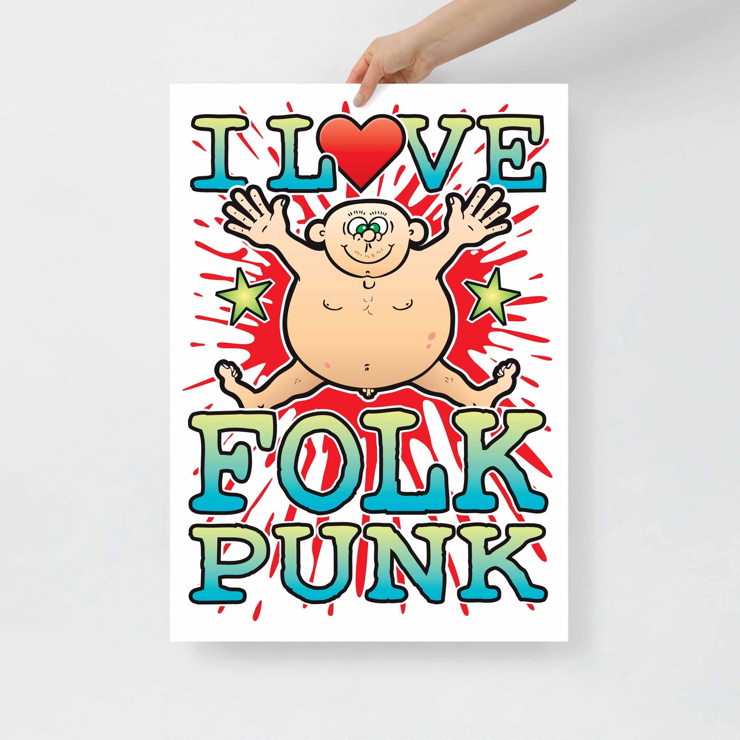 Folk Punk 50x70cm Wall Art / Love Music Poster